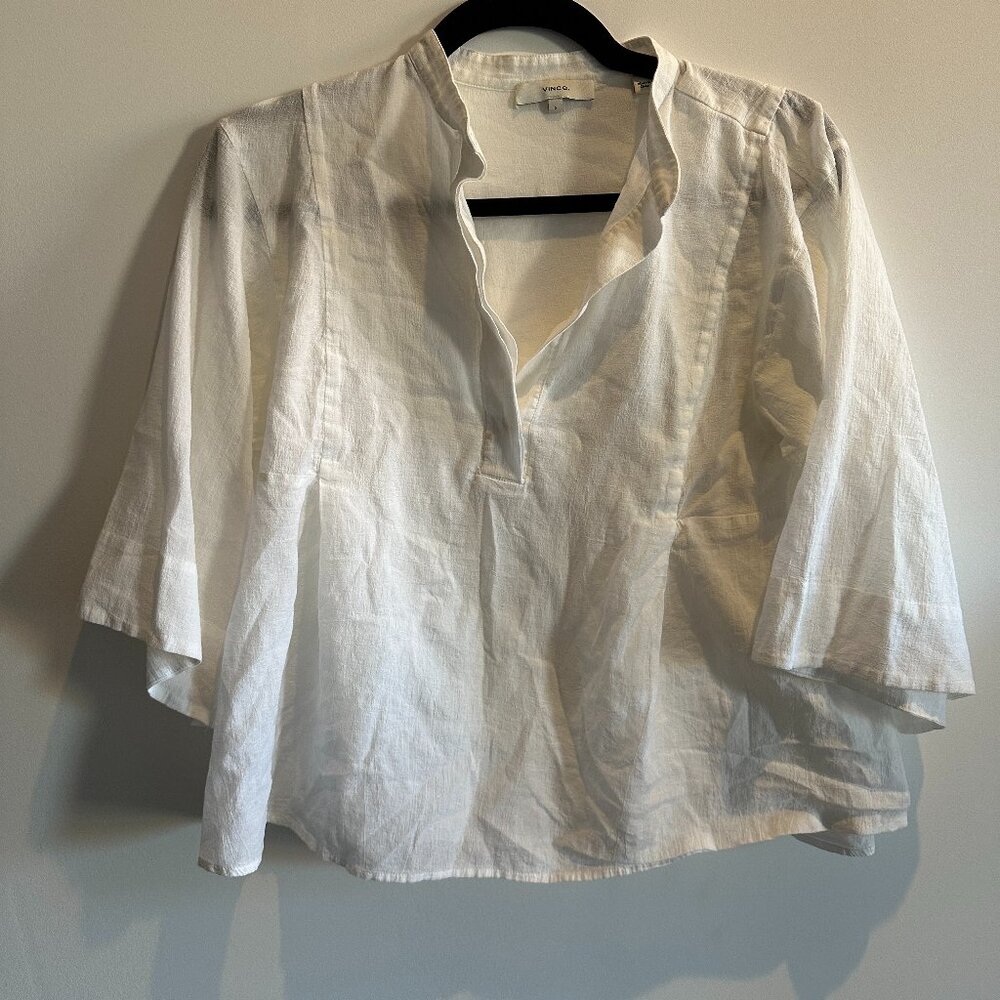 Vince Popover Paneled Lightweight Basic Top
